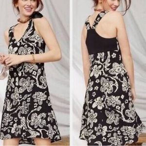 CAbi black and white Padma racerback dress style 5263